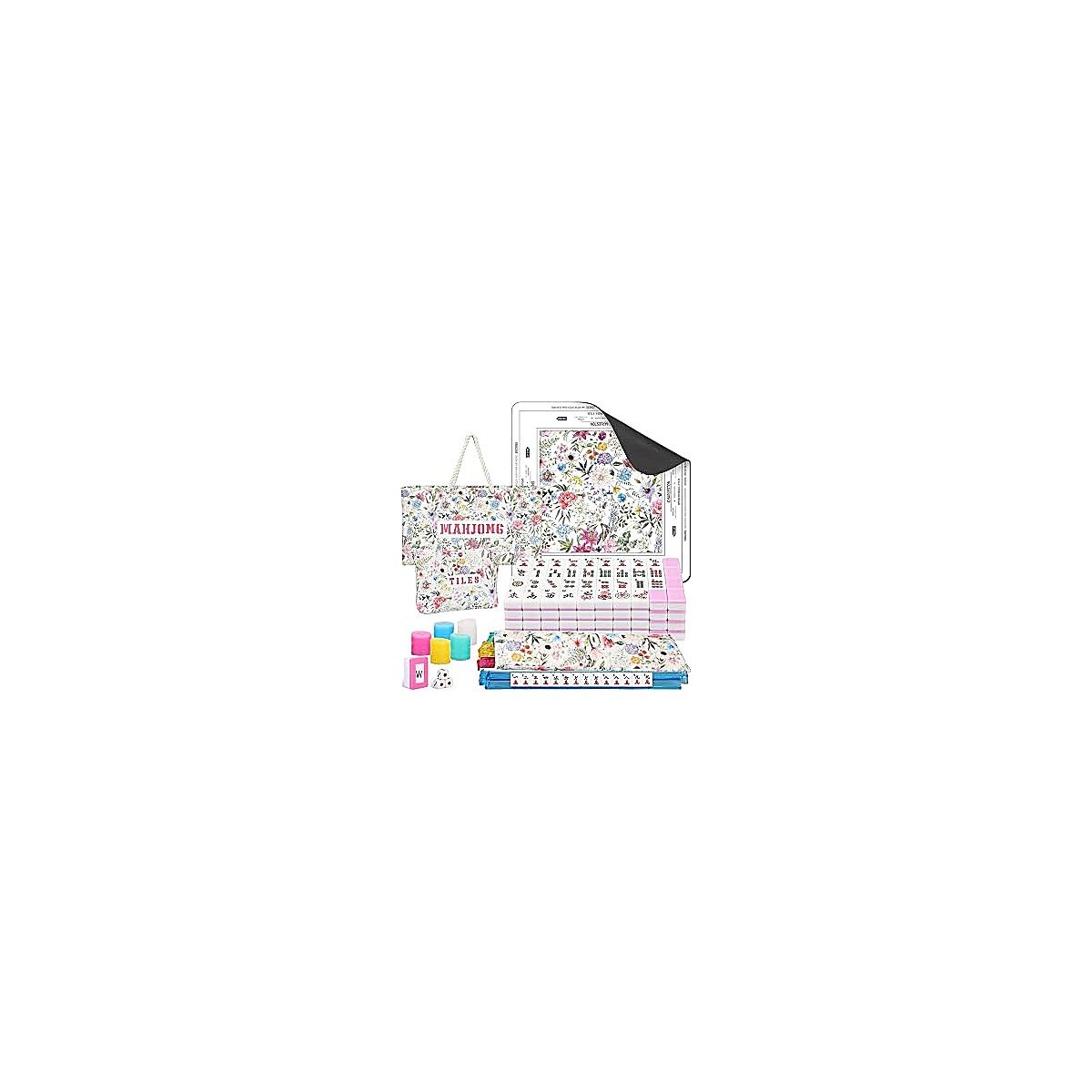 30mm Blush Pink American Mahjong Set with Tote Bag & 4-Color Pushers
