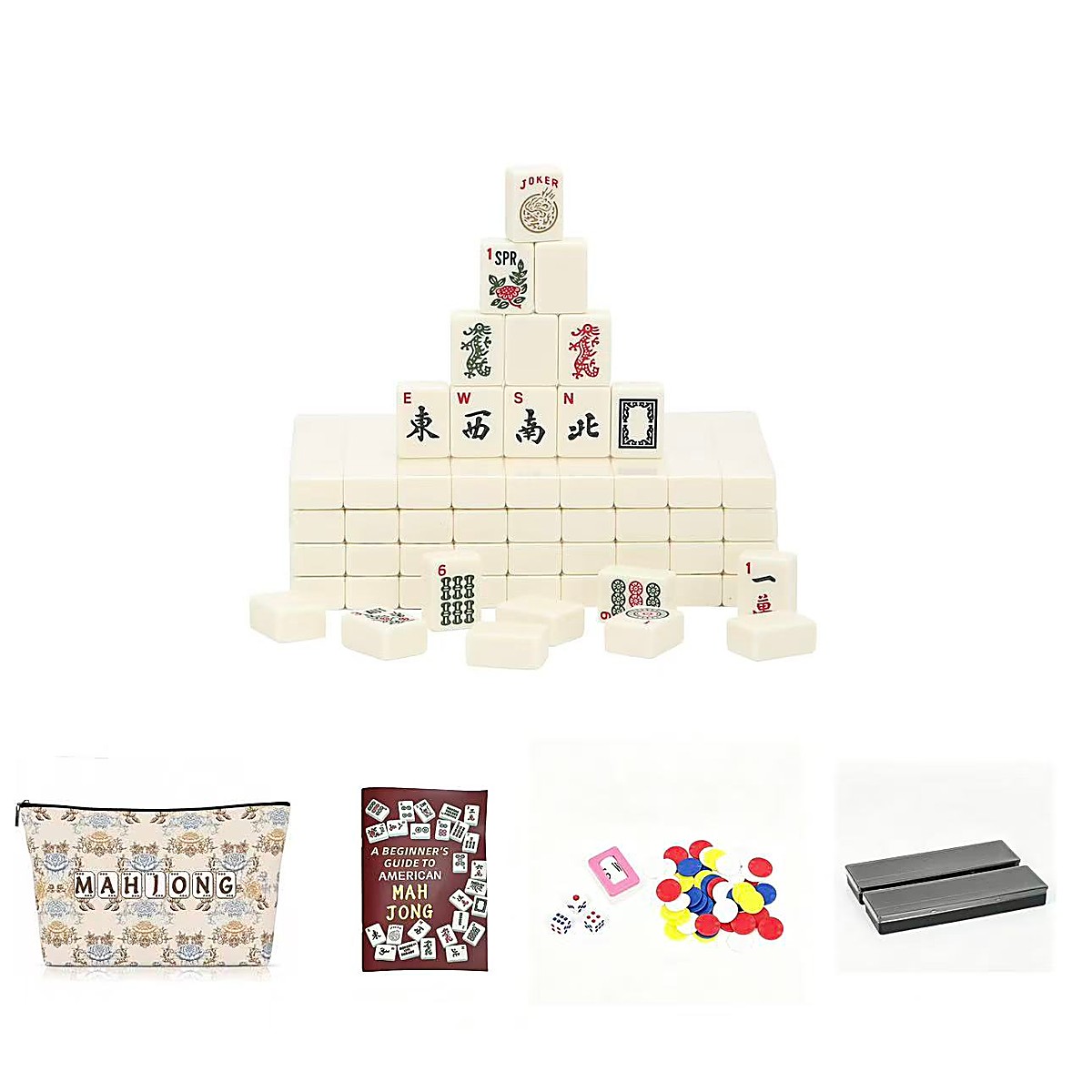 30mm Ivory American Mahjong Set with Mini Tote & Short Tray