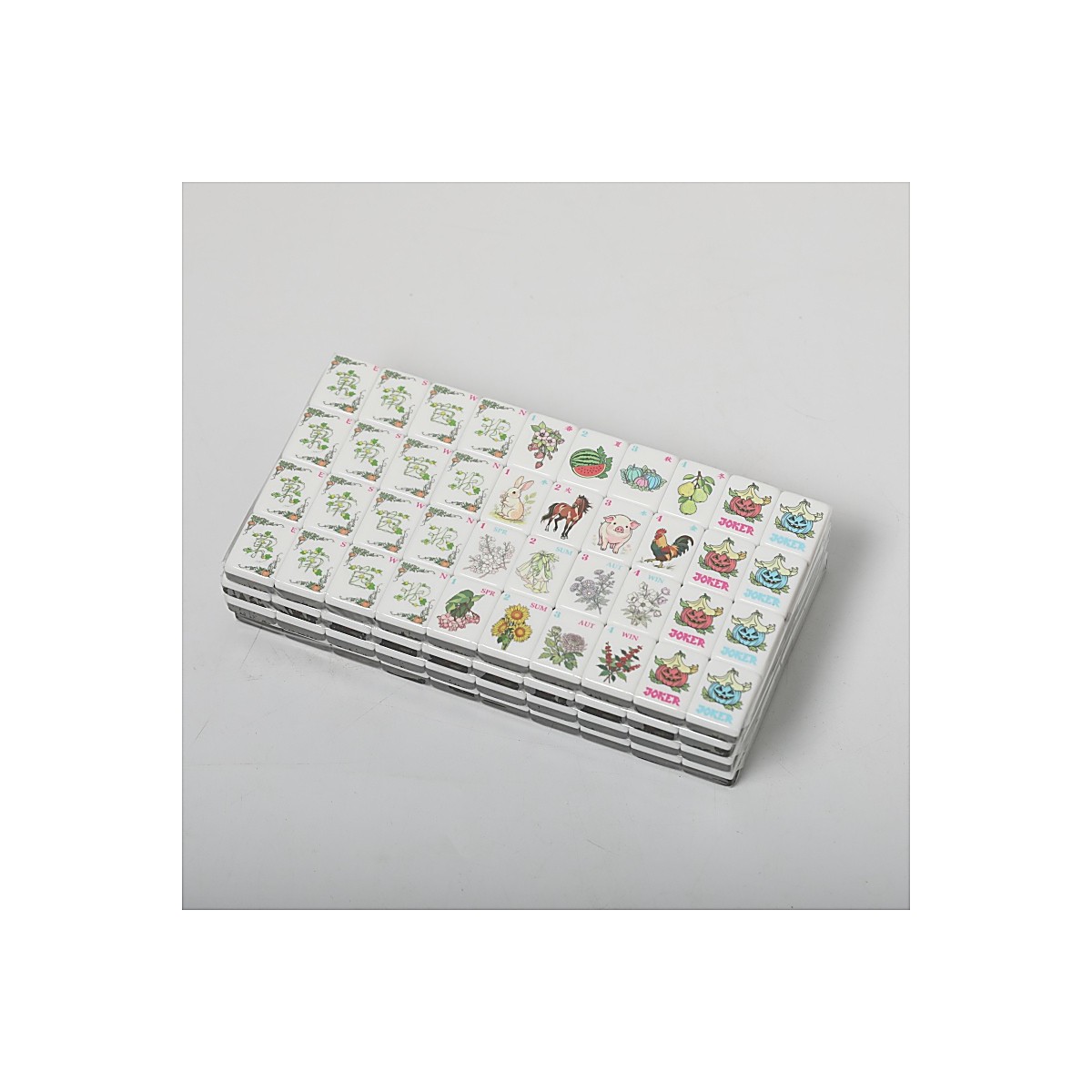 Acrylic Double-Layer Pumpkin Mahjong Set — 32mm Tiles with 3 Dice