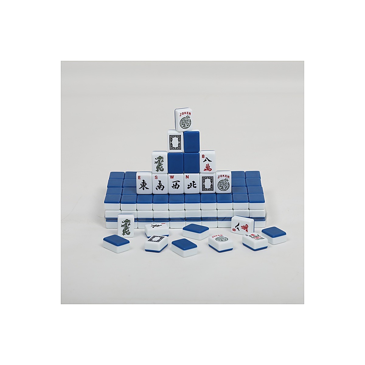 Custom Melamine American Mahjong Set — Aqua Blue, 30mm